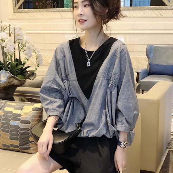 women's blouses & shirts women 's shirt 2021 spring and autumn korean style v-neck gray loose long sleeve casual all -matching fas, White
women's blouses & shirts women 's shirt 2021 spring and autumn korean style v-neck gray loose long sleeve casual all -matching fas, White