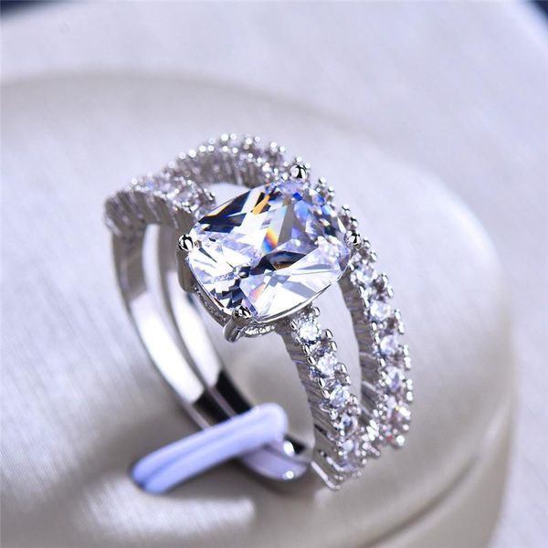 wedding rings luxury female crystal ring set fashion silver color bridal engagement promise love oval for women, Slivery;golden
wedding rings luxury female crystal ring set fashion silver color bridal engagement promise love oval for women, Slivery;golden