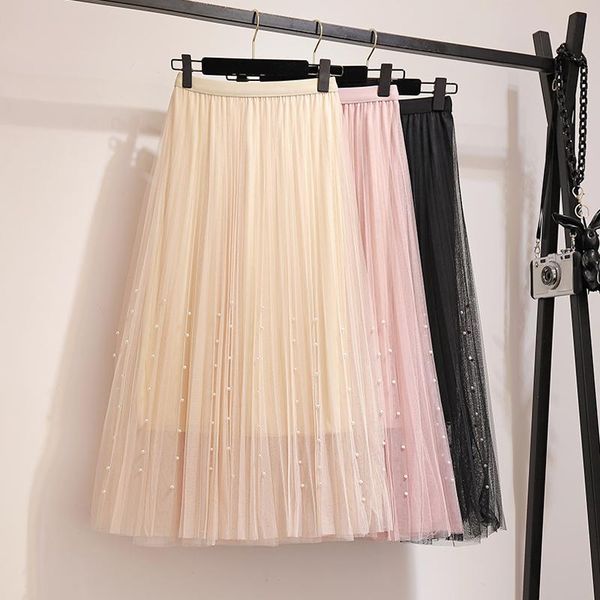 skirts elastic high waist a line mid calf midi long pleated skirt 2021 spring summer womens beading mesh tulle women, Black
skirts elastic high waist a line mid calf midi long pleated skirt 2021 spring summer womens beading mesh tulle women, Black