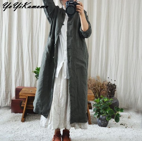 casual dresses yoyikamomo cotton linen women trench 2021 maxi autumn spring long brief loose clothing, Black;gray
casual dresses yoyikamomo cotton linen women trench 2021 maxi autumn spring long brief loose clothing, Black;gray