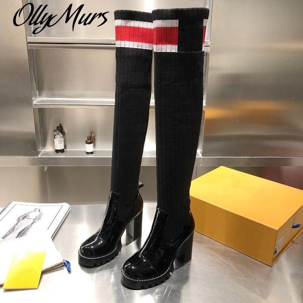 boots ollymurs over-the-knee winter women shoes patent leather knitted socks stretch slip-on super high heelssize35-41, Black
boots ollymurs over-the-knee winter women shoes patent leather knitted socks stretch slip-on super high heelssize35-41, Black