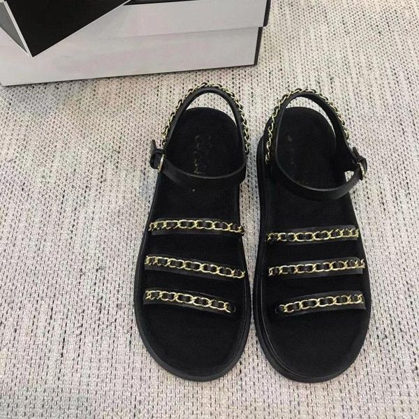 high-end european goods 2021 fashion flat-bottom metal buckle sandals women's casual beach joker trend shoes, Black
high-end european goods 2021 fashion flat-bottom metal buckle sandals women's casual beach joker trend shoes, Black
