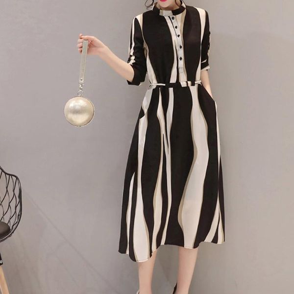 dress women 2021 fashion s party dresses lady elegant chiffon high collar half sleeve stripe loose casual, Black;gray
dress women 2021 fashion s party dresses lady elegant chiffon high collar half sleeve stripe loose casual, Black;gray