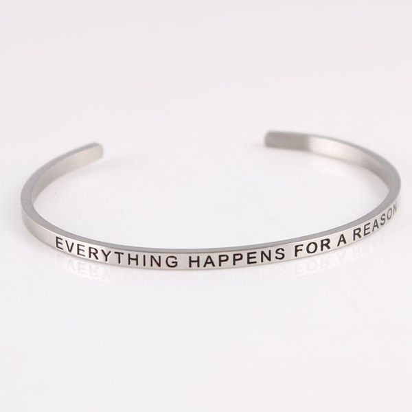 bangle engraved everything happens for a reason bracelet stainless steel love bracelets women cuff bangles, Black
bangle engraved everything happens for a reason bracelet stainless steel love bracelets women cuff bangles, Black