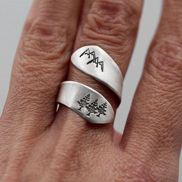 simple ladies ring green tree mountain forest brushed wedding party jewelry creative finger opening cluster rings, Golden;silver
simple ladies ring green tree mountain forest brushed wedding party jewelry creative finger opening cluster rings, Golden;silver