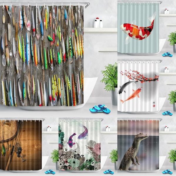 72'' used fishing lures on old wooden fence bathroom waterproof fabric shower curtain polyester 12 hooks bath accessory sets curta
72'' used fishing lures on old wooden fence bathroom waterproof fabric shower curtain polyester 12 hooks bath accessory sets curta