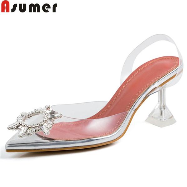 asumer 2021 summer sandals pointed toe shallow high heels shoes slingback prom wedding crystal elegant women, Black
asumer 2021 summer sandals pointed toe shallow high heels shoes slingback prom wedding crystal elegant women, Black