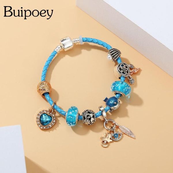 charm bracelets buipoey luminous beads golden heart blue leather for women braided rope bracelet bangles gift, Golden;silver
charm bracelets buipoey luminous beads golden heart blue leather for women braided rope bracelet bangles gift, Golden;silver