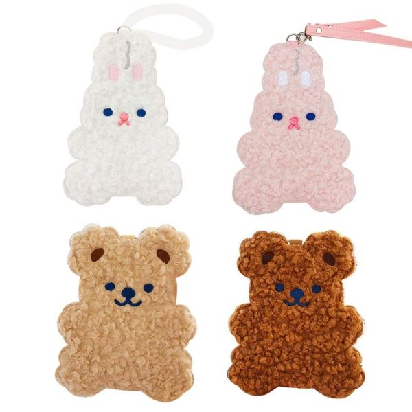 card holders j60d cute bear plush lanyard holder soft portable business cover, Brown;gray
card holders j60d cute bear plush lanyard holder soft portable business cover, Brown;gray