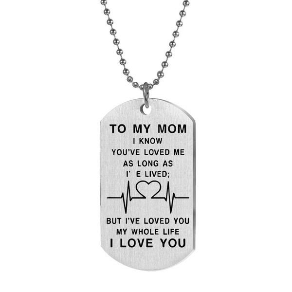 pendant necklaces 1pc stainless steel tag necklace to my mom letter mother's day gift, Silver
pendant necklaces 1pc stainless steel tag necklace to my mom letter mother's day gift, Silver