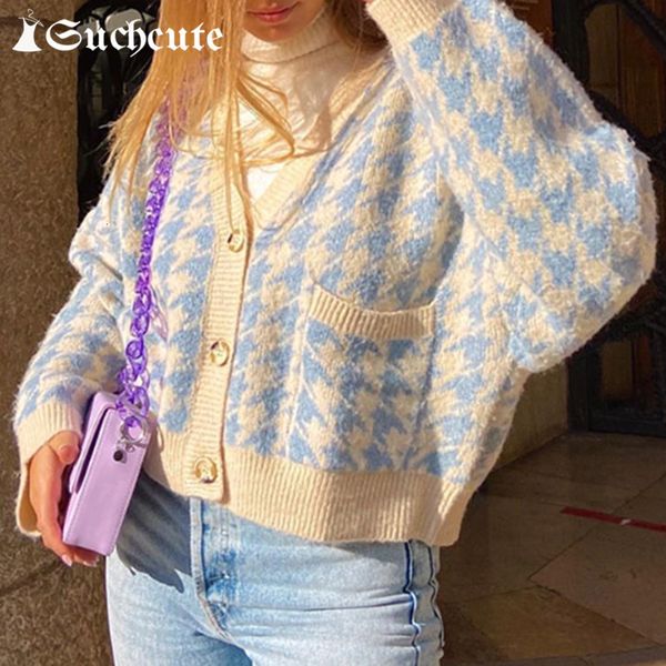women's jackets houndstooth cute sweater casual women cardigans y2k preppy style v neck long sleeve knitwear autumn streetwear b4v, Black;brown
women's jackets houndstooth cute sweater casual women cardigans y2k preppy style v neck long sleeve knitwear autumn streetwear b4v, Black;brown