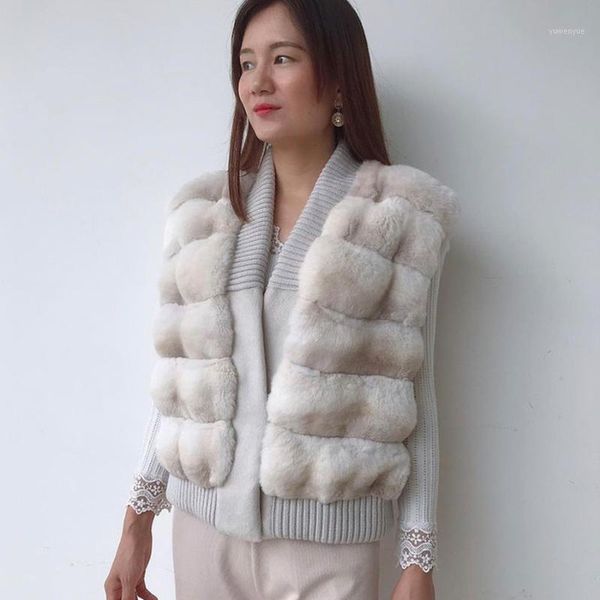 women's fur & faux delightful vest women natural rex waistcoat autumn winter fashion sleeveless coat knitted collar and hem, Black
women's fur & faux delightful vest women natural rex waistcoat autumn winter fashion sleeveless coat knitted collar and hem, Black