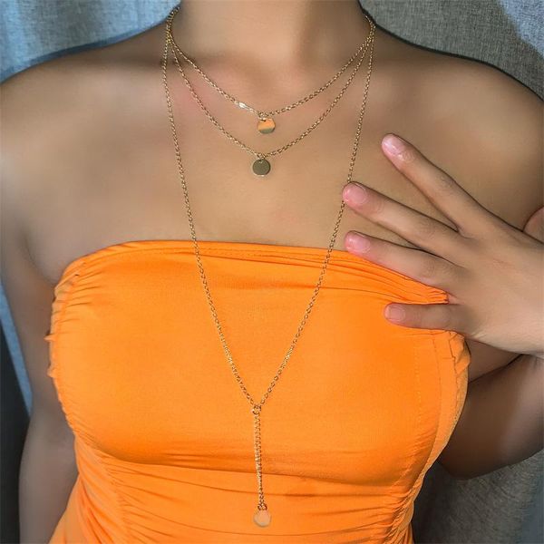 pendant necklaces fashion multi-layer necklace long chain gift for women 2021 coin choker elegant wedding jewelry gifts ins trendy, Silver
pendant necklaces fashion multi-layer necklace long chain gift for women 2021 coin choker elegant wedding jewelry gifts ins trendy, Silver