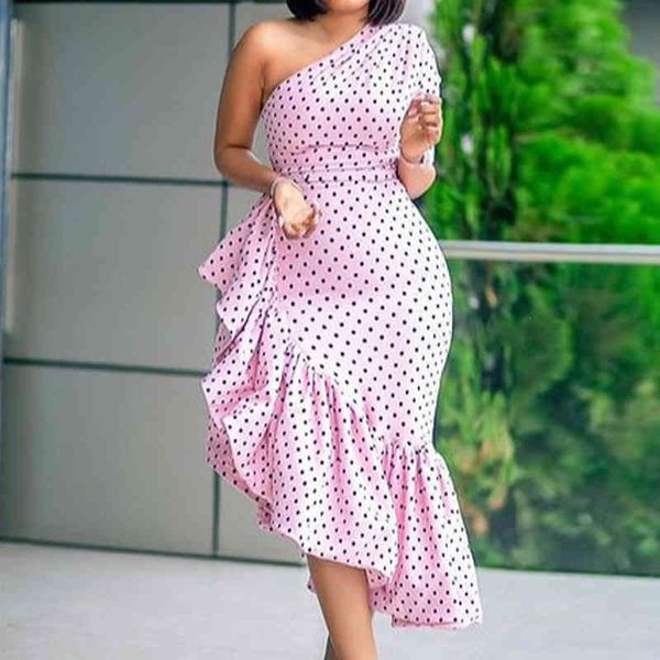 two piece dress women one shoulder irregular pink es print polka dot plus size high waist ruffles midi length summer event cl, White
two piece dress women one shoulder irregular pink es print polka dot plus size high waist ruffles midi length summer event cl, White