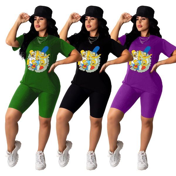 women's tracksuits designer two piece set tracksuit women summer clothes fitness supplies cartoon print short sleeve crop shorts sporti, Gray
women's tracksuits designer two piece set tracksuit women summer clothes fitness supplies cartoon print short sleeve crop shorts sporti, Gray