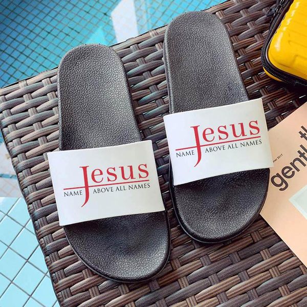 slippers summer women shoes indoor home slipper letter jesus print anti-slip sandals thick bathroom beach slides fashion female, Black
slippers summer women shoes indoor home slipper letter jesus print anti-slip sandals thick bathroom beach slides fashion female, Black