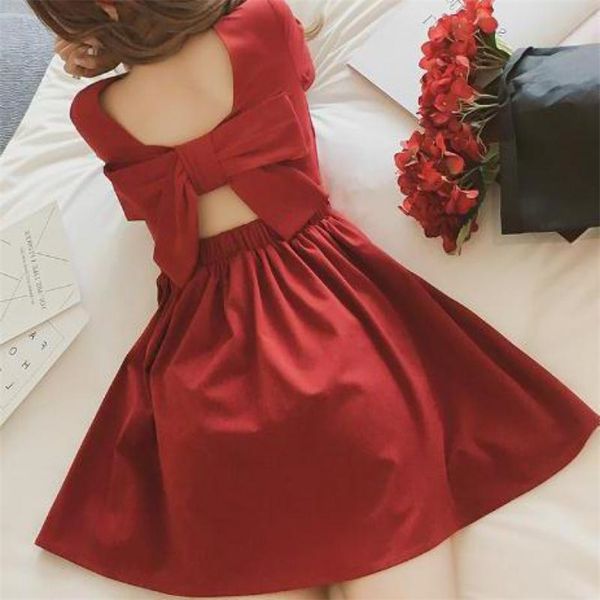 summer arrival korean style bow back bodycon backless dress fashion temperament short sleeve mini 210527, Black;gray
summer arrival korean style bow back bodycon backless dress fashion temperament short sleeve mini 210527, Black;gray