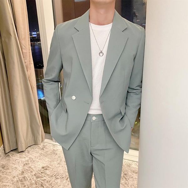 men's suits & blazers spring autumn suit coat korean loose trend british casual small jacket back vent tide streetwear 2-piece, White;black
men's suits & blazers spring autumn suit coat korean loose trend british casual small jacket back vent tide streetwear 2-piece, White;black
