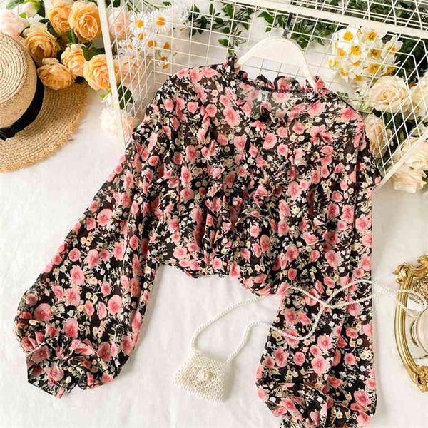 spring autumn women's lantern sleeve chiffon shirt sweet print female flower long gd335 210506, White
spring autumn women's lantern sleeve chiffon shirt sweet print female flower long gd335 210506, White