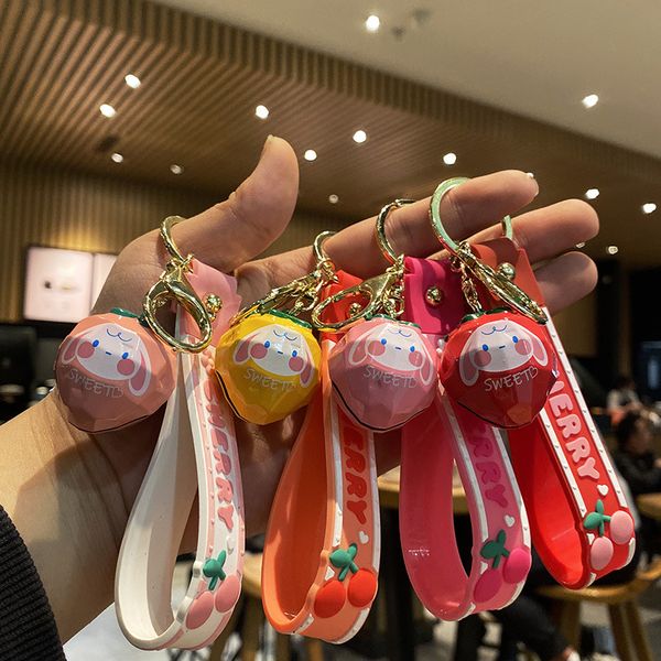keyring keychain lovely strawberry guochao metal bell key chain pvc silicone bag animation lovers jewelry, Silver
keyring keychain lovely strawberry guochao metal bell key chain pvc silicone bag animation lovers jewelry, Silver