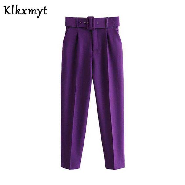 elegant office wear purple pant women with belt sashes pockets high waist suit pants fashion female casual chic trousers 210527, Black;white
elegant office wear purple pant women with belt sashes pockets high waist suit pants fashion female casual chic trousers 210527, Black;white