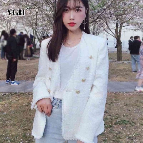 vgh elegant patchwork tassel blazer for women v neck double breasted white casual blazers female fashion new clothing fall 210421, White;black
vgh elegant patchwork tassel blazer for women v neck double breasted white casual blazers female fashion new clothing fall 210421, White;black