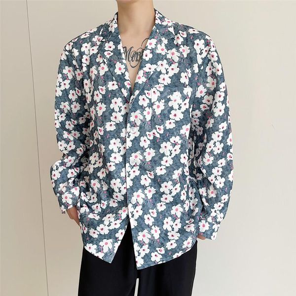 men's casual shirts men suit collar rvintage print long sleeve flower male korean streetwear fashion loose trend shirt, White;black
men's casual shirts men suit collar rvintage print long sleeve flower male korean streetwear fashion loose trend shirt, White;black