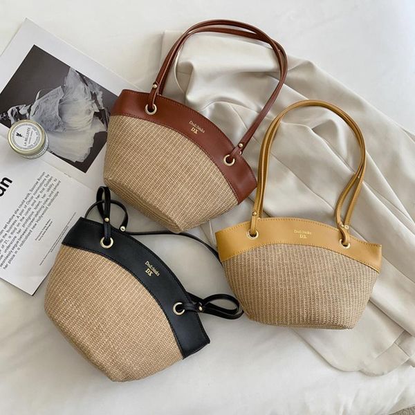 shoulder bags women's bag summer straw splice fashion casual tote pu leather large capacity purse and handbags pide 058
shoulder bags women's bag summer straw splice fashion casual tote pu leather large capacity purse and handbags pide 058
