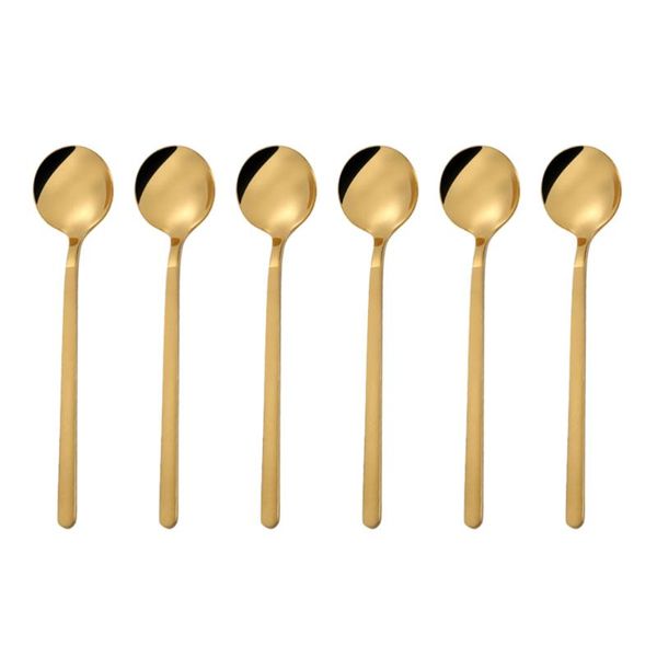 spoons 6 pcs 13cm stainless steel round spoon mini long handle teaspoons coffee stirring for sugar dessert (short, golden)
spoons 6 pcs 13cm stainless steel round spoon mini long handle teaspoons coffee stirring for sugar dessert (short, golden)