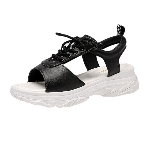 dress shoes genuine leather sandals 2021 women's height increasing non-slip wear-resistant lace-up high-profile figure all-matching, Black
dress shoes genuine leather sandals 2021 women's height increasing non-slip wear-resistant lace-up high-profile figure all-matching, Black