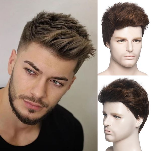 men short hair synthetic wigs for mens daily wig ombre male curly natural hair heat resistant breathable, Black
men short hair synthetic wigs for mens daily wig ombre male curly natural hair heat resistant breathable, Black