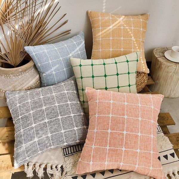 cushion/decorative pillow faux linen throw cover home decorative pillowcase for sofa cafe modern classic plaid cushion square case
cushion/decorative pillow faux linen throw cover home decorative pillowcase for sofa cafe modern classic plaid cushion square case