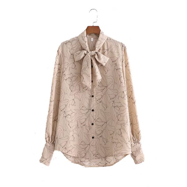 spring women shirt print button long lantern sleeve bow neck female fashion casual clothes 210517, White
spring women shirt print button long lantern sleeve bow neck female fashion casual clothes 210517, White