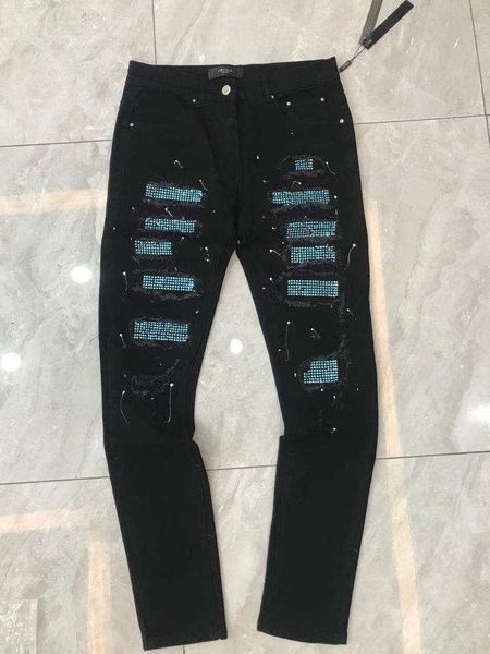 second hair am black blue drill slp jeans summer cotton micro elastic black mid waist casual pants