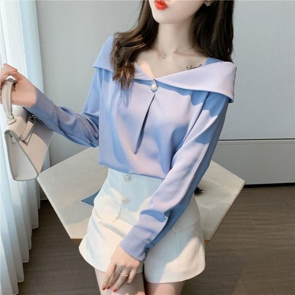 chiffon autumn clothing long sleeve women shirt white blusas mujer de moda