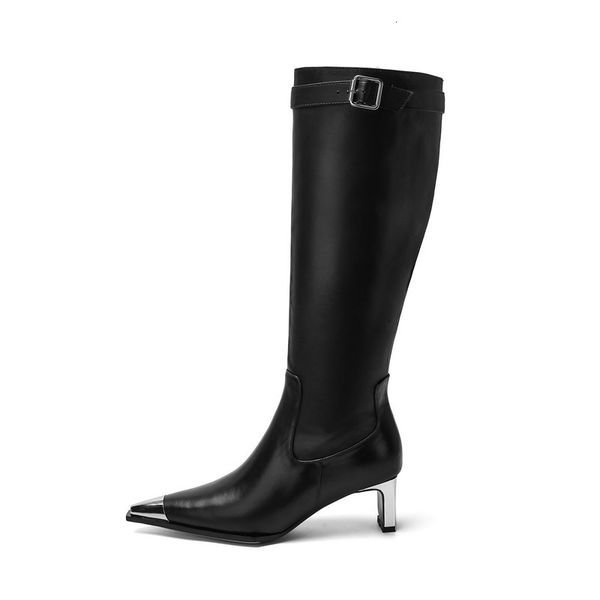 asumer fashionable high-heeled shoes women genuine leather metal toe winter foot knee high boots, Black
asumer fashionable high-heeled shoes women genuine leather metal toe winter foot knee high boots, Black
