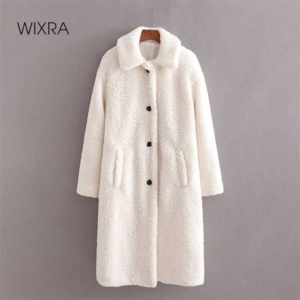 wixra womens white coat ladies singled breasted long outwear jacket pockets solid lamb wool overcoat winter spring 211018, Black
wixra womens white coat ladies singled breasted long outwear jacket pockets solid lamb wool overcoat winter spring 211018, Black