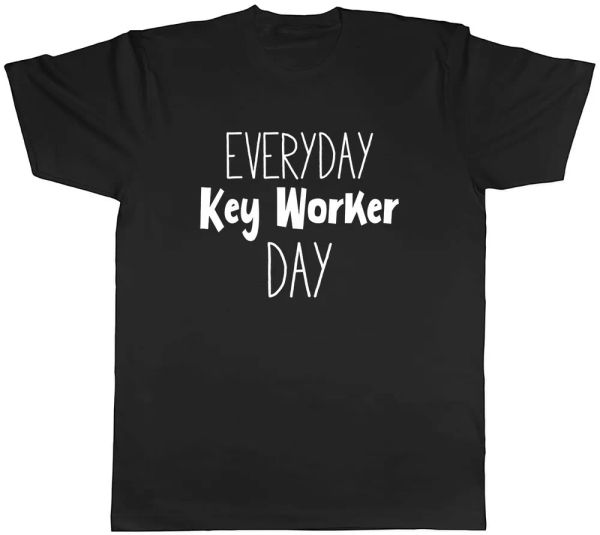 everyday keyworker day mens t-shirt tee, White;black 
everyday keyworker day mens t-shirt tee, White;black