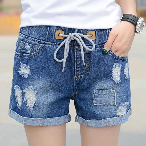 fashion spring and summer casual mid-waist shorts women denim shorts elastic waist jeans flanging female shorts 210611, Blue
fashion spring and summer casual mid-waist shorts women denim shorts elastic waist jeans flanging female shorts 210611, Blue