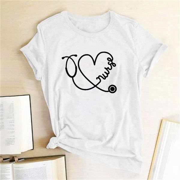women's t-shirt ladies short-sleeved harajuku cartoon shirt graphic funny heart-shaped love print, White
women's t-shirt ladies short-sleeved harajuku cartoon shirt graphic funny heart-shaped love print, White