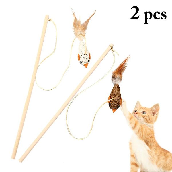 cat toys 2pcs pet teaser feather linen wand catcher stick interactive wood rod mouse bird toy
cat toys 2pcs pet teaser feather linen wand catcher stick interactive wood rod mouse bird toy