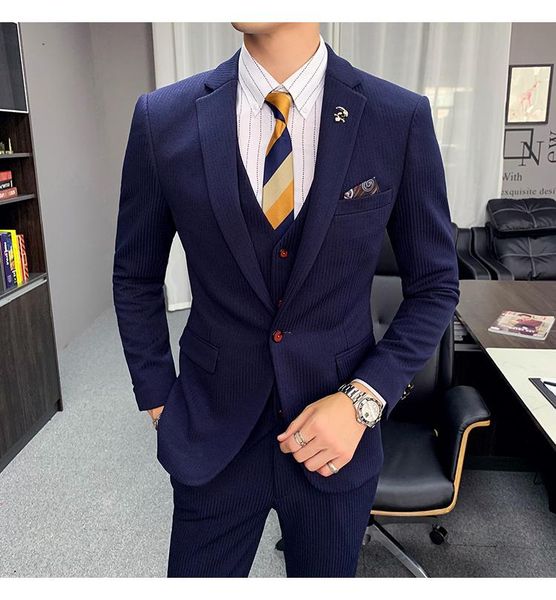 autumn spring winter striped suit three piece male fashion style business chic classy suits one button slim fit jackets men's & blazers, White;black
autumn spring winter striped suit three piece male fashion style business chic classy suits one button slim fit jackets men's & blazers, White;black