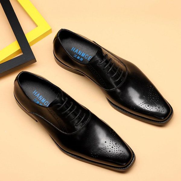 dress shoes genuine leather brogue carved fashion brand oxford waxing process wedding formal party for men f8, Black
dress shoes genuine leather brogue carved fashion brand oxford waxing process wedding formal party for men f8, Black