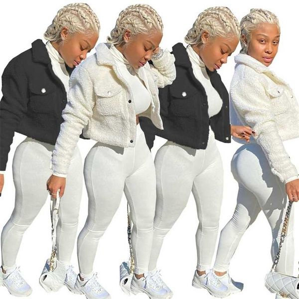 arrival plus size black/white plush warm thicken winter coat fashion clothes for women turn down collar long sleeve outwear 211011
arrival plus size black/white plush warm thicken winter coat fashion clothes for women turn down collar long sleeve outwear 211011