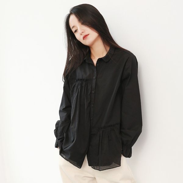 johnature women autumn long flare sleeve shirt casual korean solid color patchwork button peter pan collar cute blouse 210521, White
johnature women autumn long flare sleeve shirt casual korean solid color patchwork button peter pan collar cute blouse 210521, White