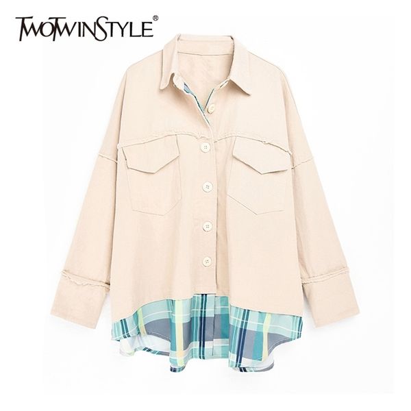 patchwork plaid jacket for women lapel long sleeve hit color casual loose female fashion clothing 210524, White
patchwork plaid jacket for women lapel long sleeve hit color casual loose female fashion clothing 210524, White