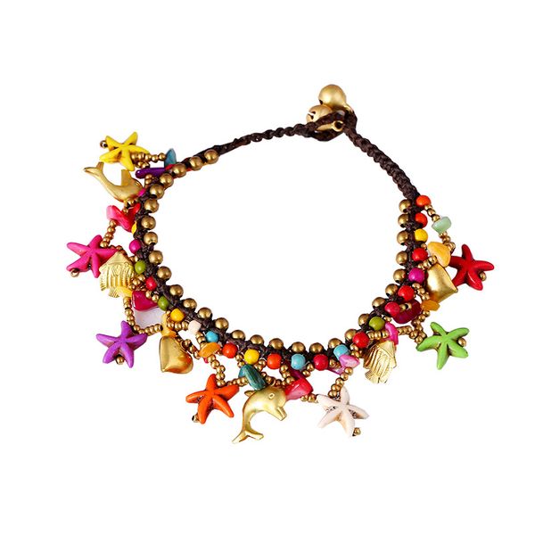 beach bell starfish anklet copper accessories hand woven anklet for women 1220561, Red;blue
beach bell starfish anklet copper accessories hand woven anklet for women 1220561, Red;blue