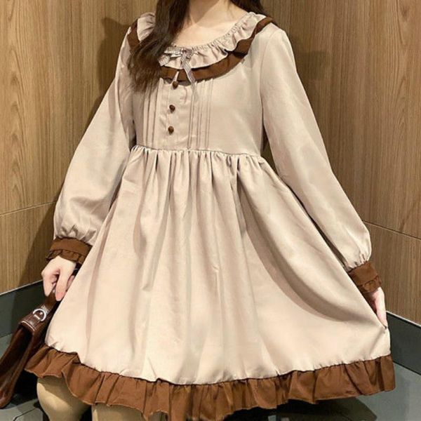 casual dresses autumn/winter japanese soft girl gentle lolita dress sweet preppy style cute fairy puff sleeve courtly maid, Black;gray
casual dresses autumn/winter japanese soft girl gentle lolita dress sweet preppy style cute fairy puff sleeve courtly maid, Black;gray