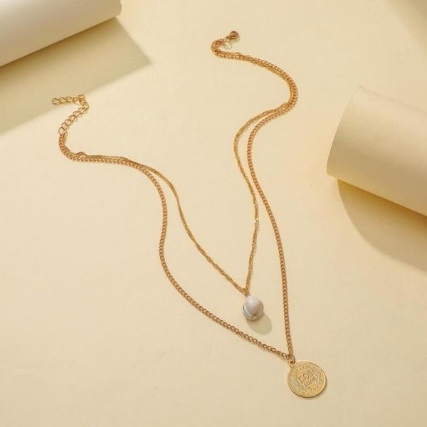 fashion jewelry double layer shell bead retro metal coin pendant necklace necklaces, Silver
fashion jewelry double layer shell bead retro metal coin pendant necklace necklaces, Silver