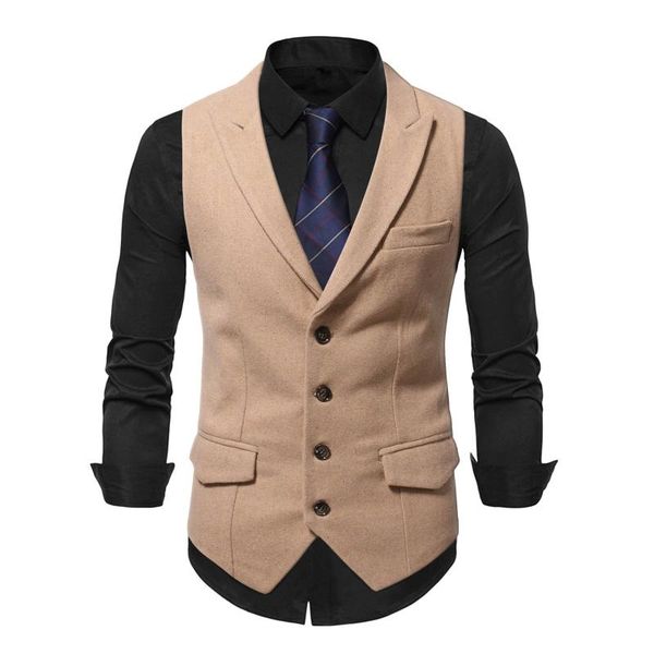 men's vests fashion suit vest men jacket sleeveless solid color spring autumn turn down collar business casual waistcoat, Black;white
men's vests fashion suit vest men jacket sleeveless solid color spring autumn turn down collar business casual waistcoat, Black;white